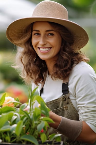 femme jardinage